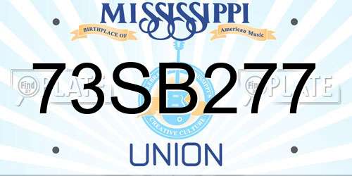 73SB277 Mississippi License Plate