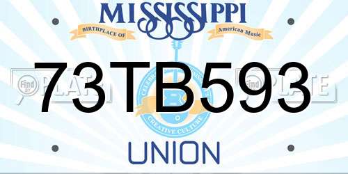 73TB593 Mississippi License Plate