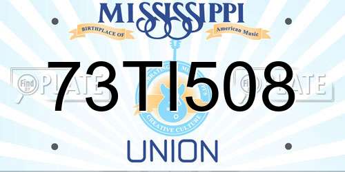 73TI508 Mississippi License Plate