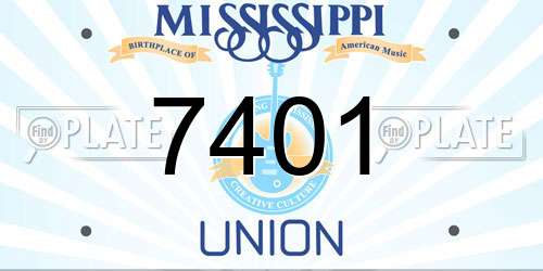 7401 Mississippi License Plate