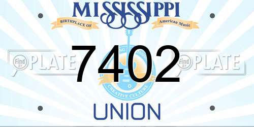7402 Mississippi License Plate