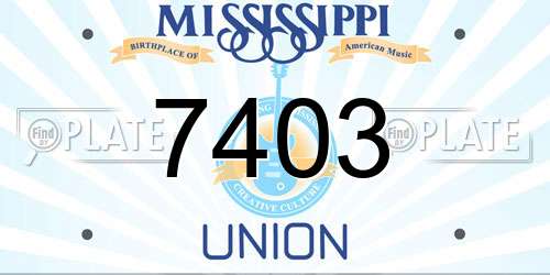 7403 Mississippi License Plate