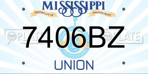 7406BZ Mississippi License Plate
