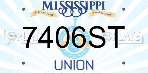 7406ST Mississippi License Plate
