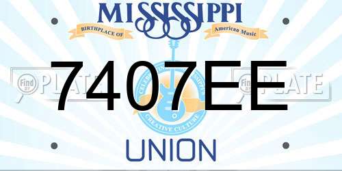 7407EE Mississippi License Plate