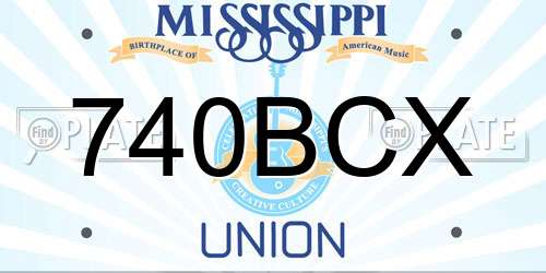 740BCX Mississippi License Plate