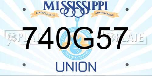 740G57 Mississippi License Plate
