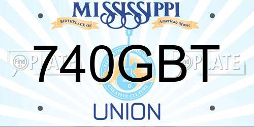 740GBT Mississippi License Plate