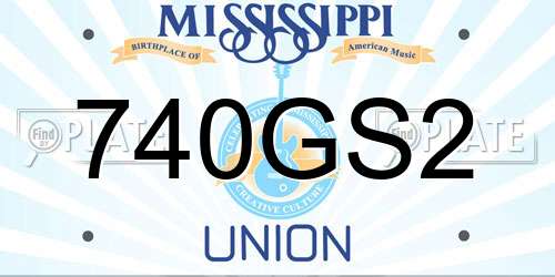 740GS2 Mississippi License Plate