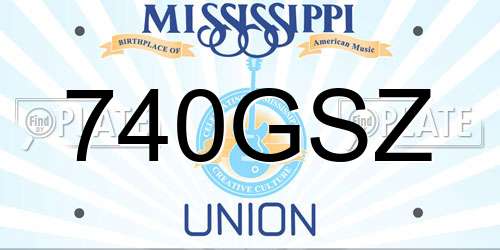 740GSZ Mississippi License Plate