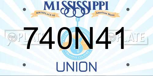 740N41 Mississippi License Plate