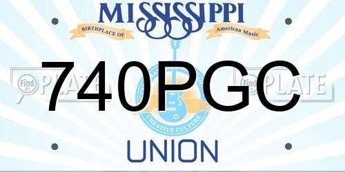 740PGC Mississippi License Plate