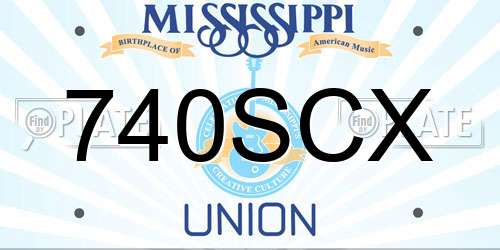 740SCX Mississippi License Plate