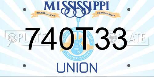 740T33 Mississippi License Plate