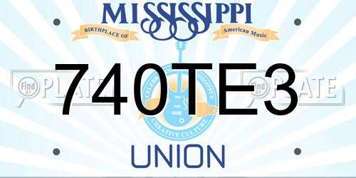 740TE3 Mississippi License Plate