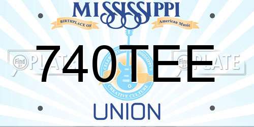 740TEE Mississippi License Plate