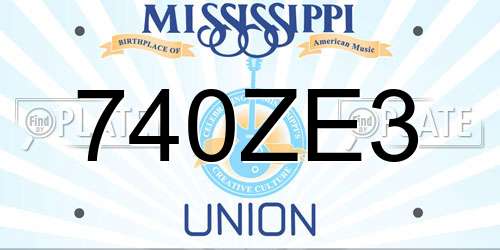 740ZE3 Mississippi License Plate