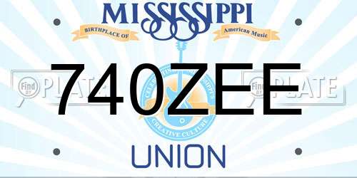 740ZEE Mississippi License Plate