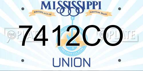 7412CO Mississippi License Plate