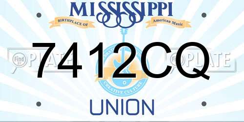 7412CQ Mississippi License Plate
