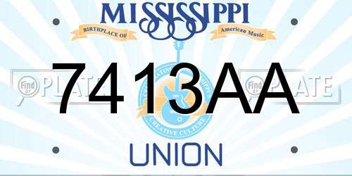7413AA Mississippi License Plate