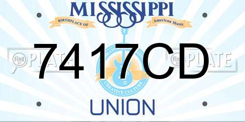 7417CD Mississippi License Plate