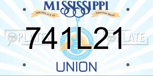741L21 Mississippi License Plate