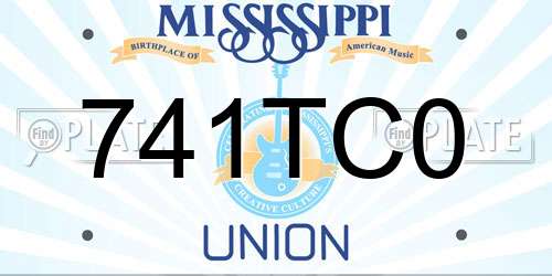 741TC0 Mississippi License Plate