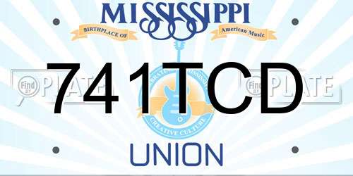 741TCD Mississippi License Plate