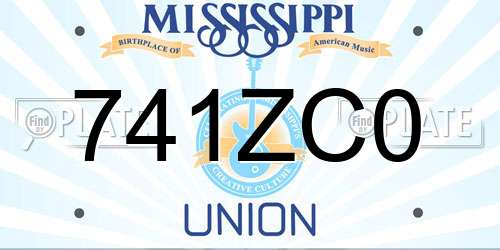 741ZC0 Mississippi License Plate