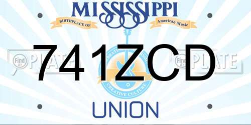 741ZCD Mississippi License Plate