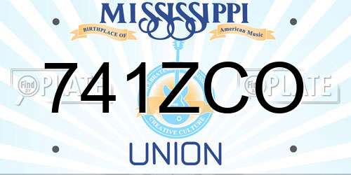 741ZCO Mississippi License Plate