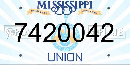 7420042 Mississippi License Plate