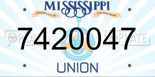 7420047 Mississippi License Plate