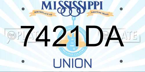 7421DA Mississippi License Plate