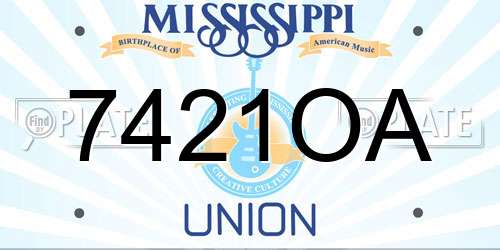 7421OA Mississippi License Plate