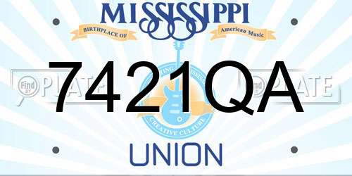 7421QA Mississippi License Plate