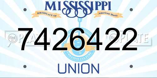 7426422 Mississippi License Plate