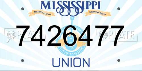 7426477 Mississippi License Plate