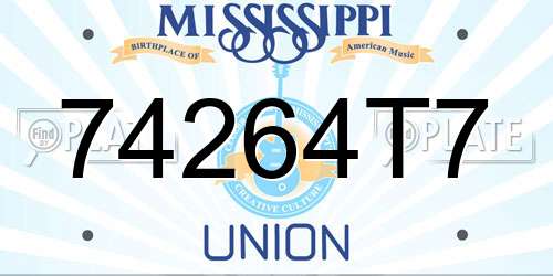 74264T7 Mississippi License Plate