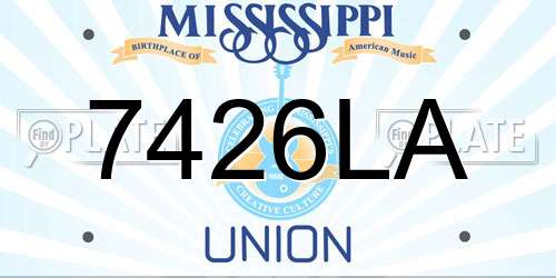 7426LA Mississippi License Plate