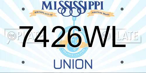 7426WL Mississippi License Plate