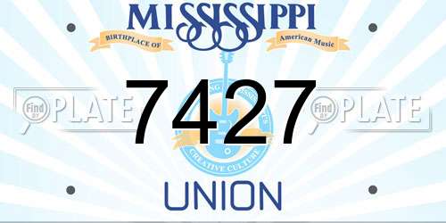 7427 Mississippi License Plate
