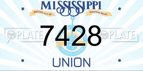 7428 Mississippi License Plate