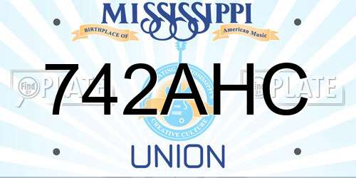742AHC Mississippi License Plate