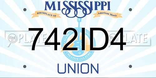 742ID4 Mississippi License Plate