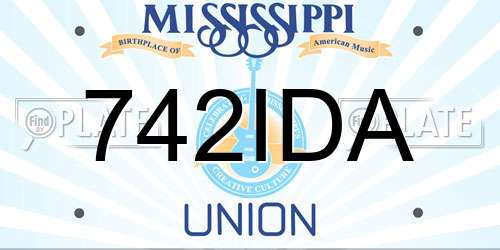 742IDA Mississippi License Plate