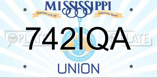742IQA Mississippi License Plate