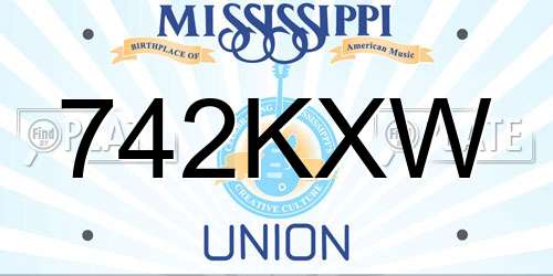 742KXW Mississippi License Plate