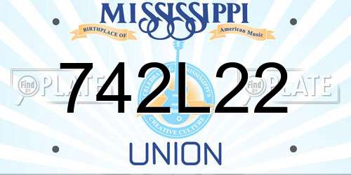 742L22 Mississippi License Plate
